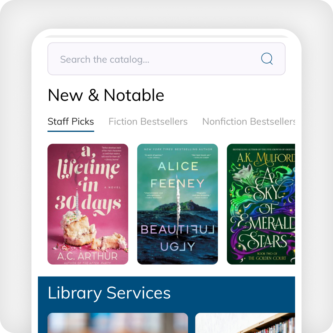 image of library recommendations on the connect app