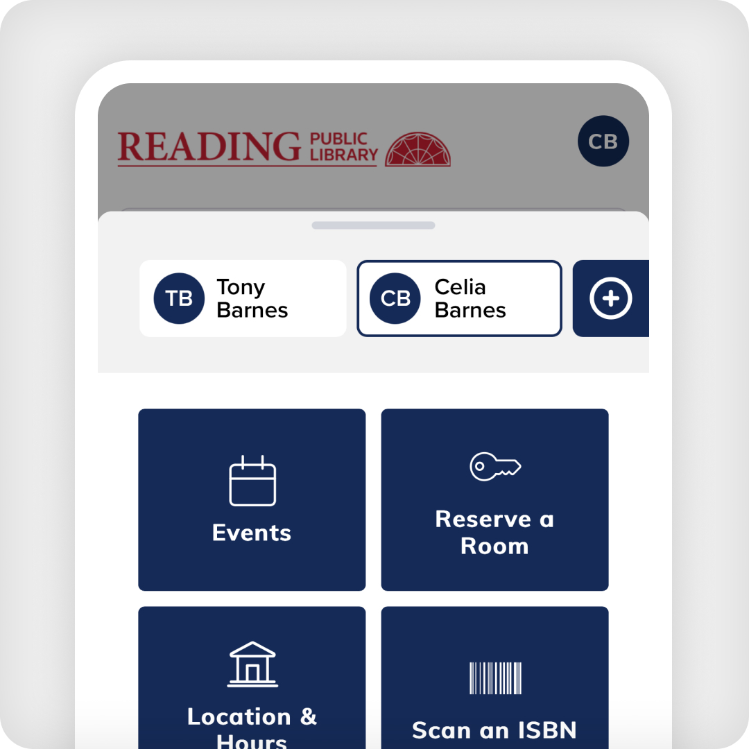 image of a digital library card on the connect app
