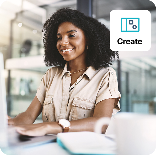 customer using website pages built with create