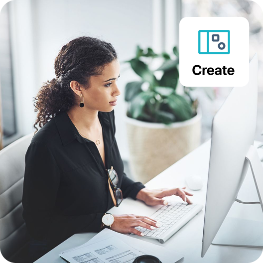 Staff member using create