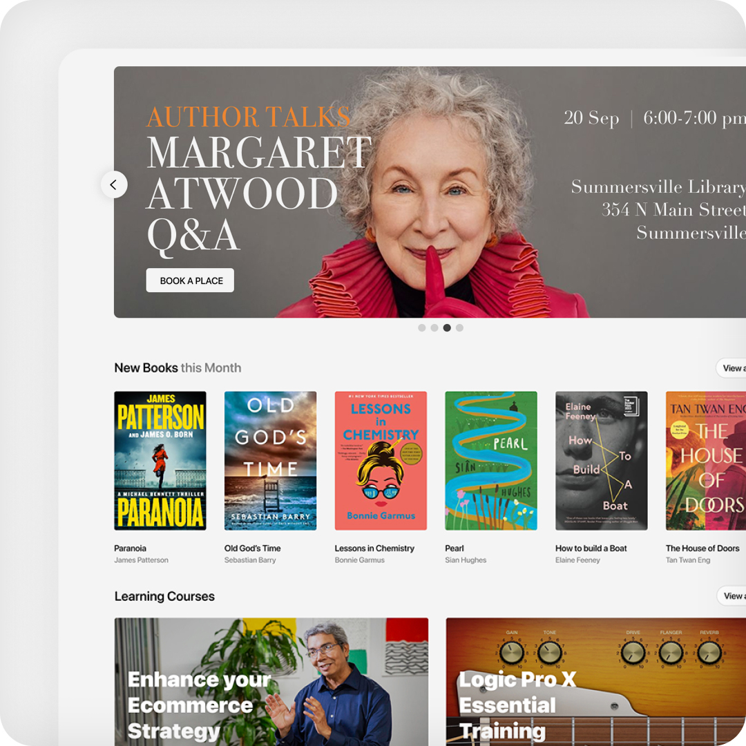 image of recommended reads on a catalog homepage