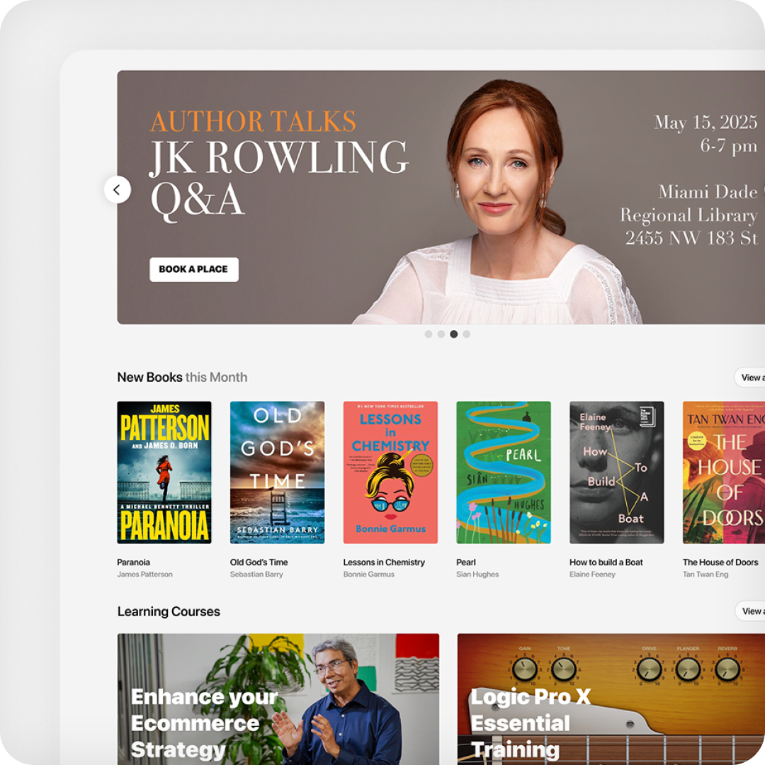 image of recommended reads on a catalog homepage