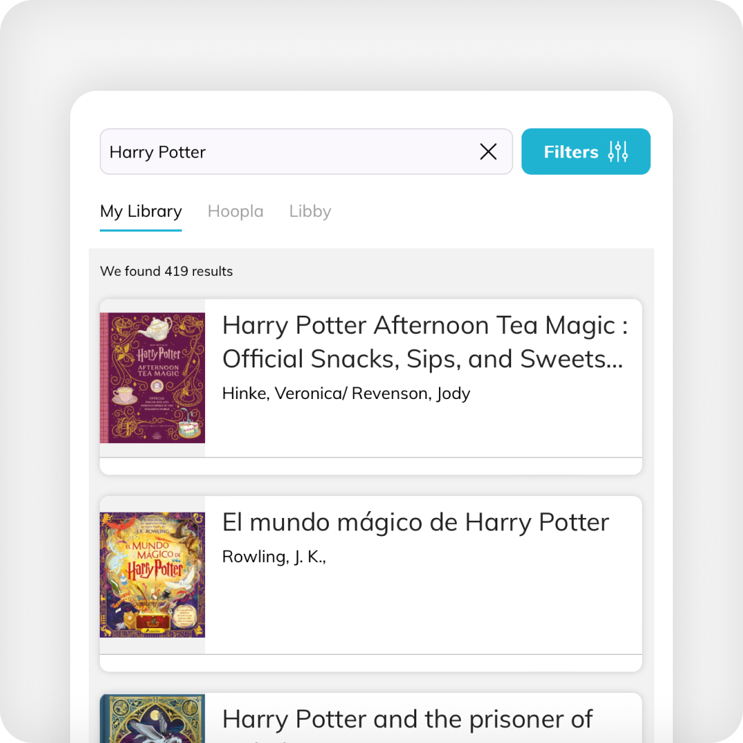 image of catalog search on an interact device