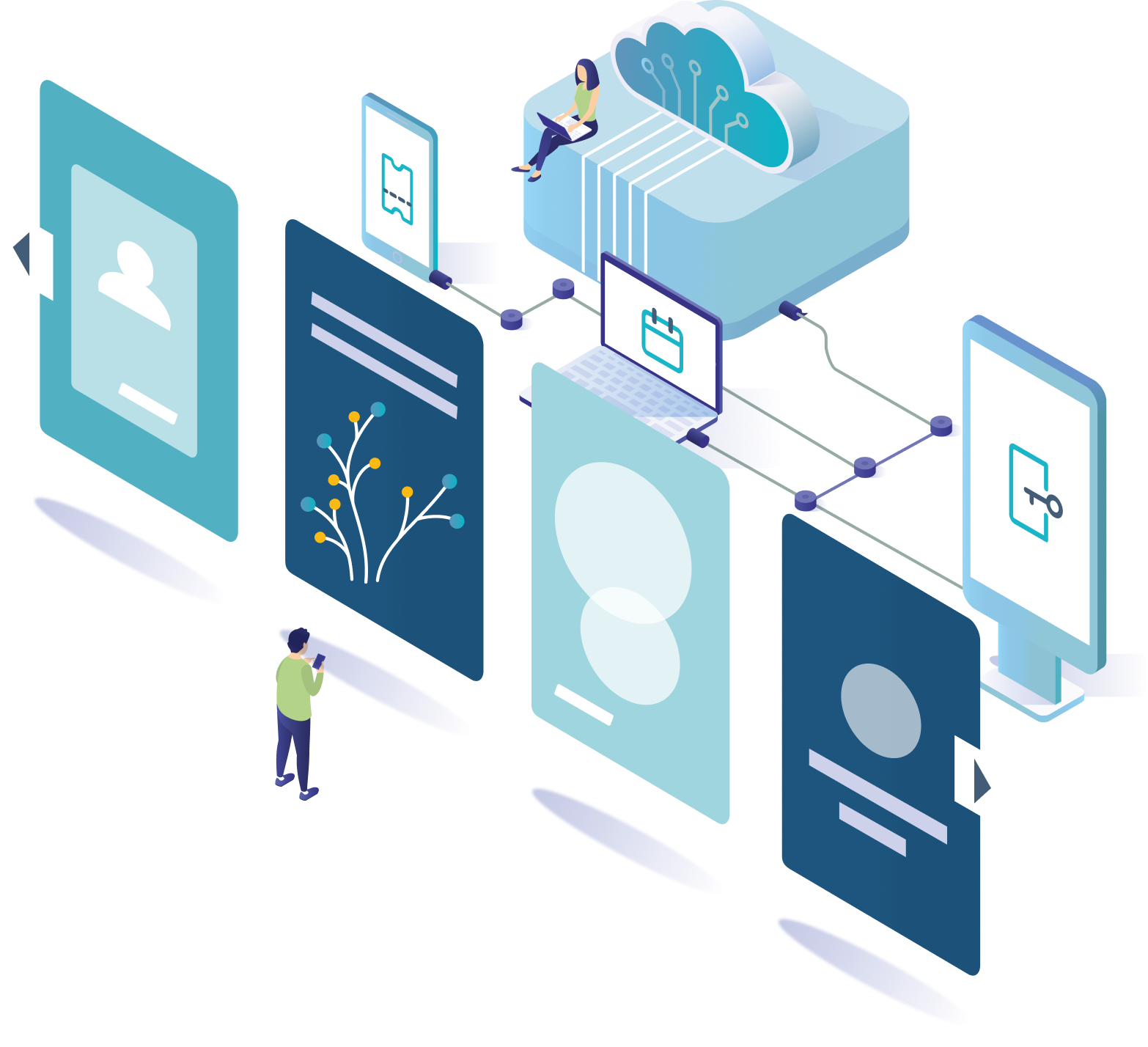 artistic representation of collections in a carousel
