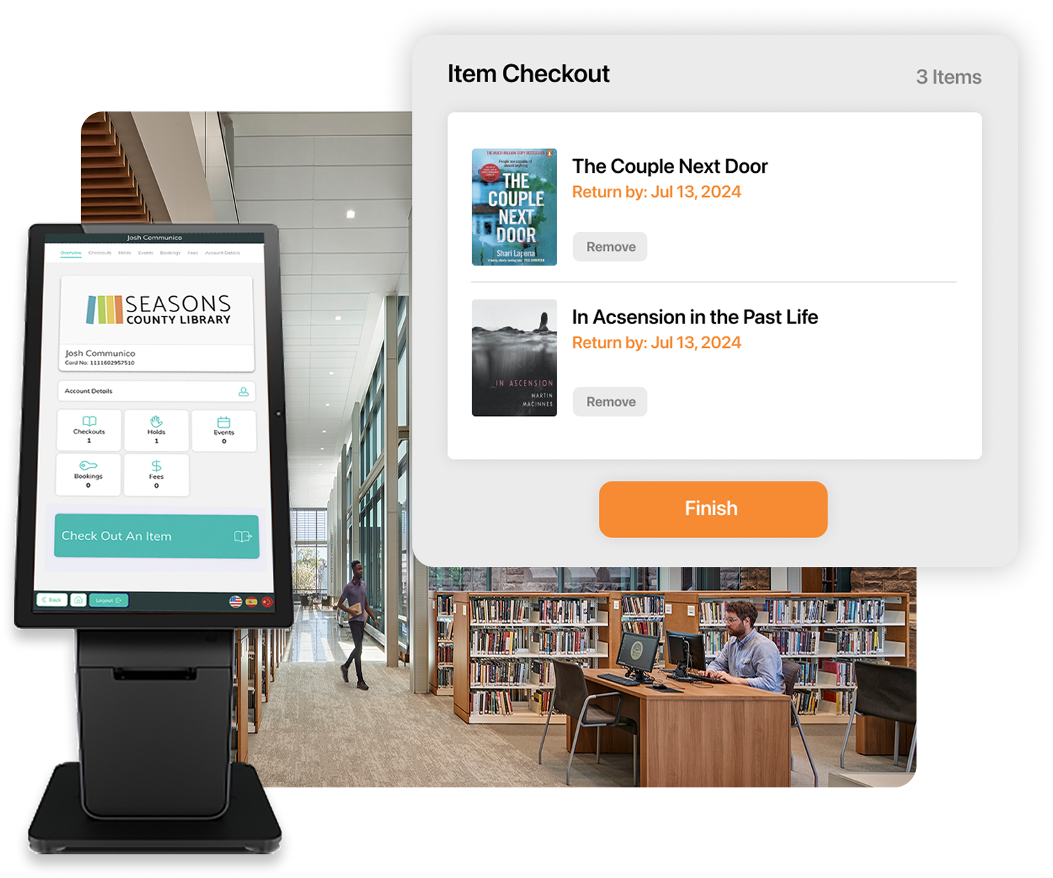 customers using a library