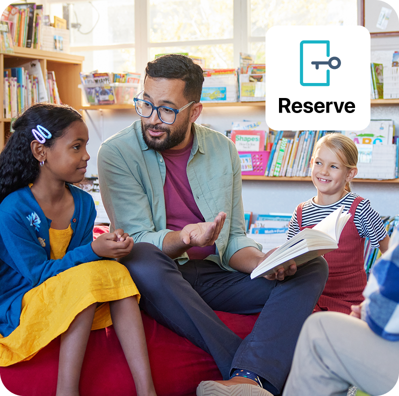 image of librarian reading to children
